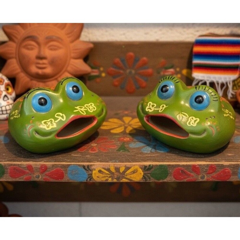 Vintage Naughty Ceramic Frog Figurines Male Female Set Anatomically Correct
